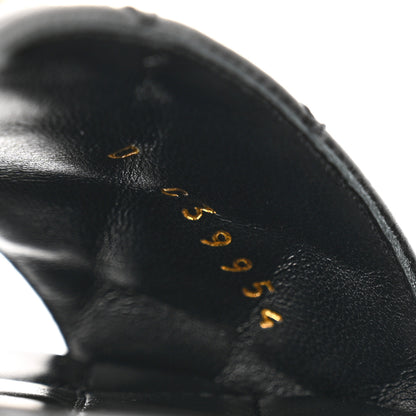 Chanel Shiny Goatskin Quilted CC Mules Sandals 36 Black 8 of 9