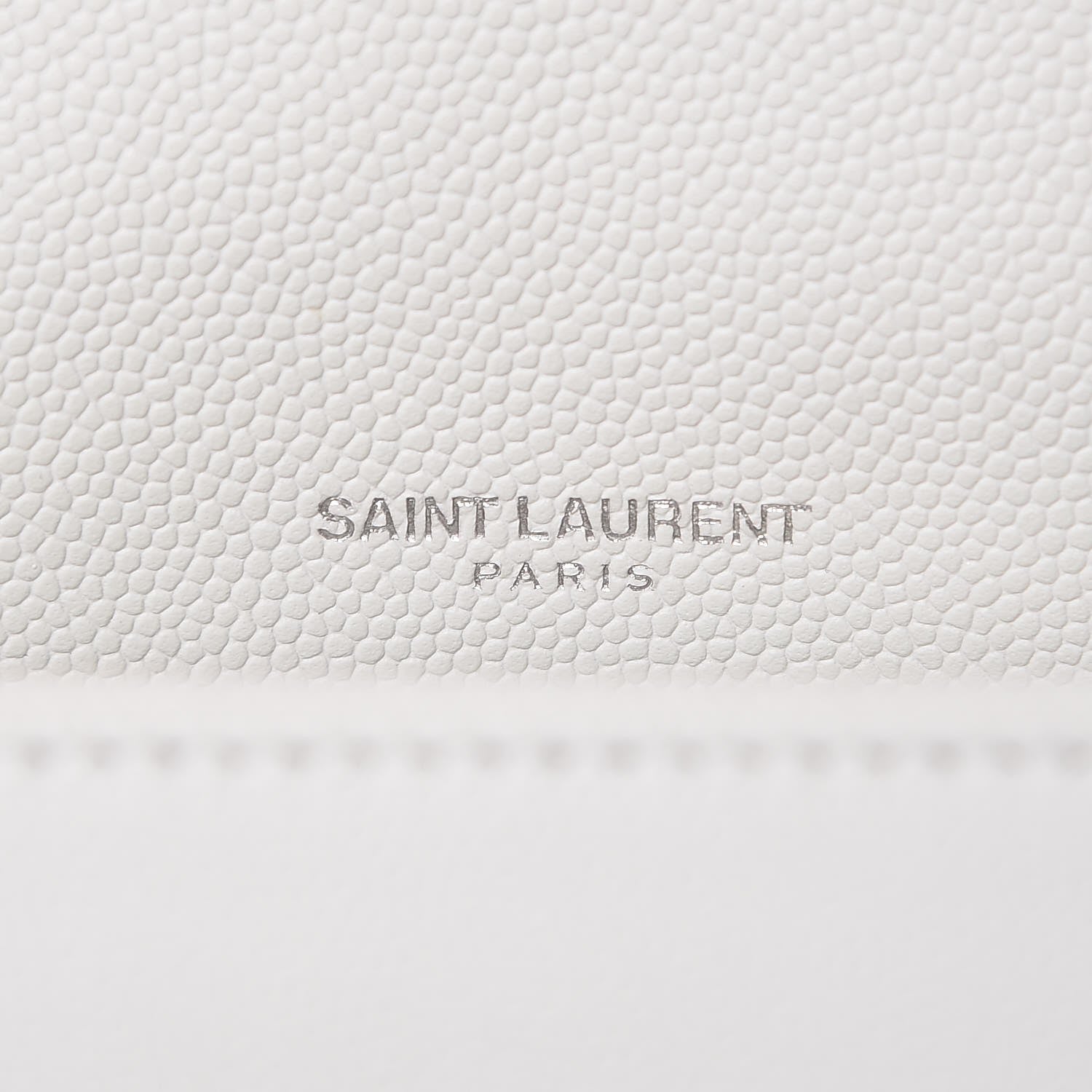Saint Laurent Grain De Poudre Small West Hollywood Monogram Fold-Over Bag Pearl White 6 of 8