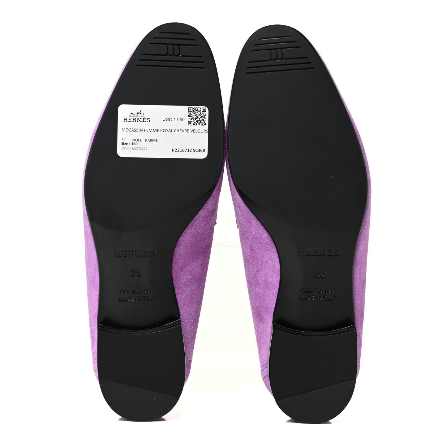 Suede Goatskin Womens Royal Loafers 36 Violet Parme
