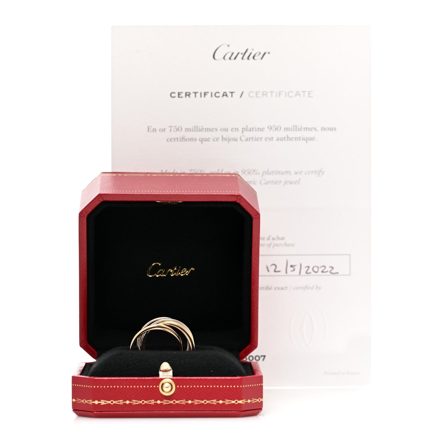 18K Pink Yellow White Gold 7 Band Trinity Ring 54 7