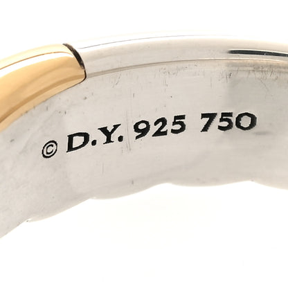 David Yurman Sterling Silver 18K Yellow Gold Crossover Two Row Ring 54 7 4 of 5