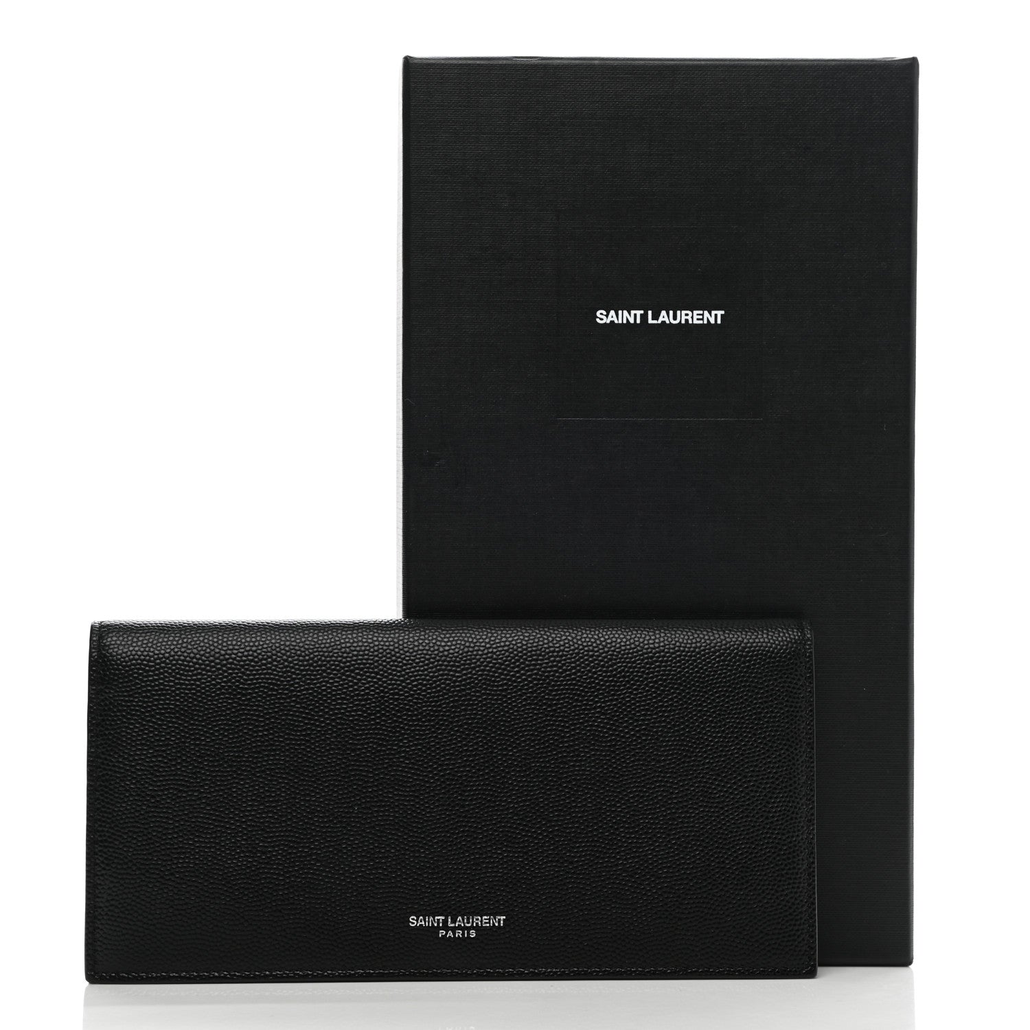 Saint Laurent Grain De Poudre Foldover Logo Wallet Black 8 of 8