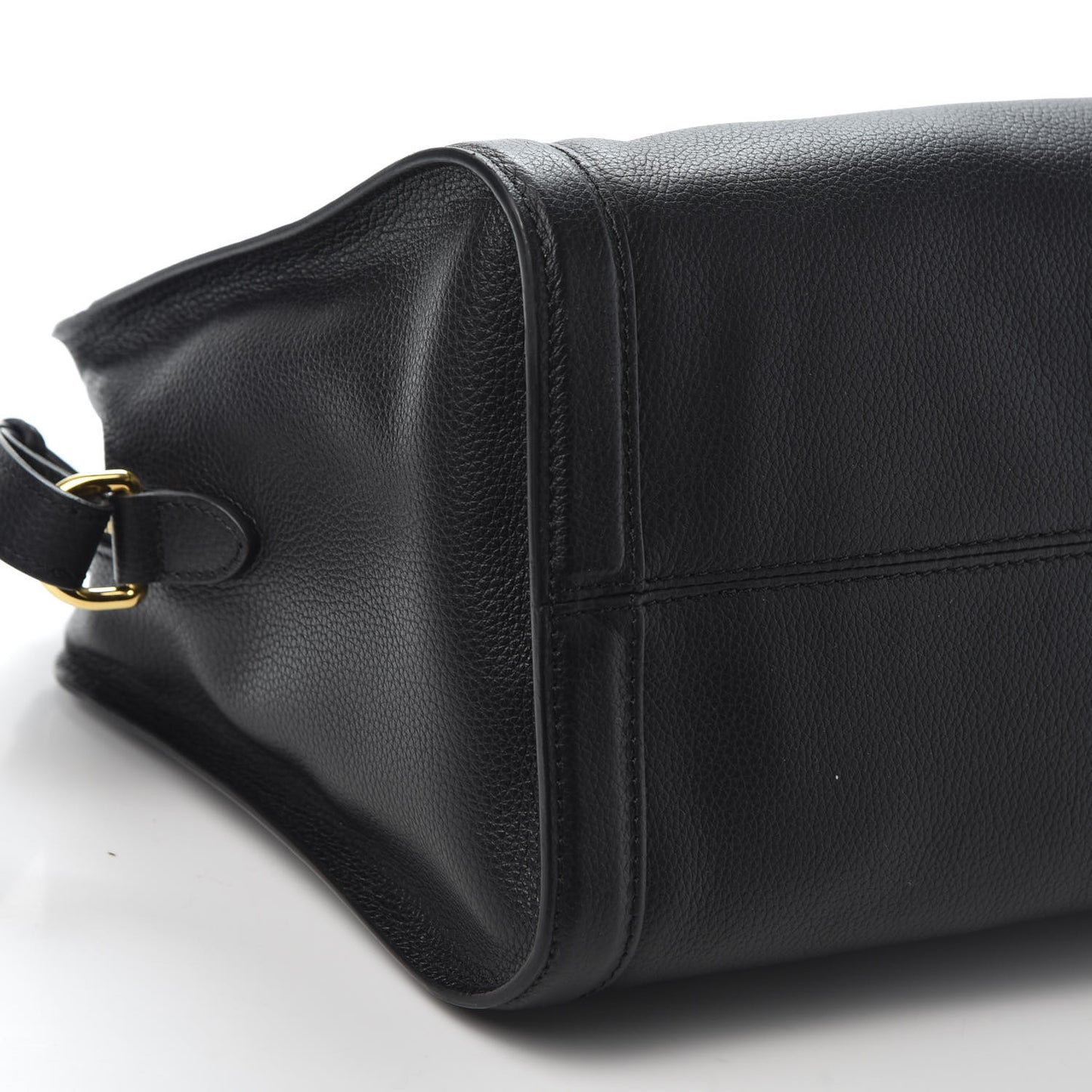 Pebbled Calfskin Small Skull Padlock Zip Around Tote Black