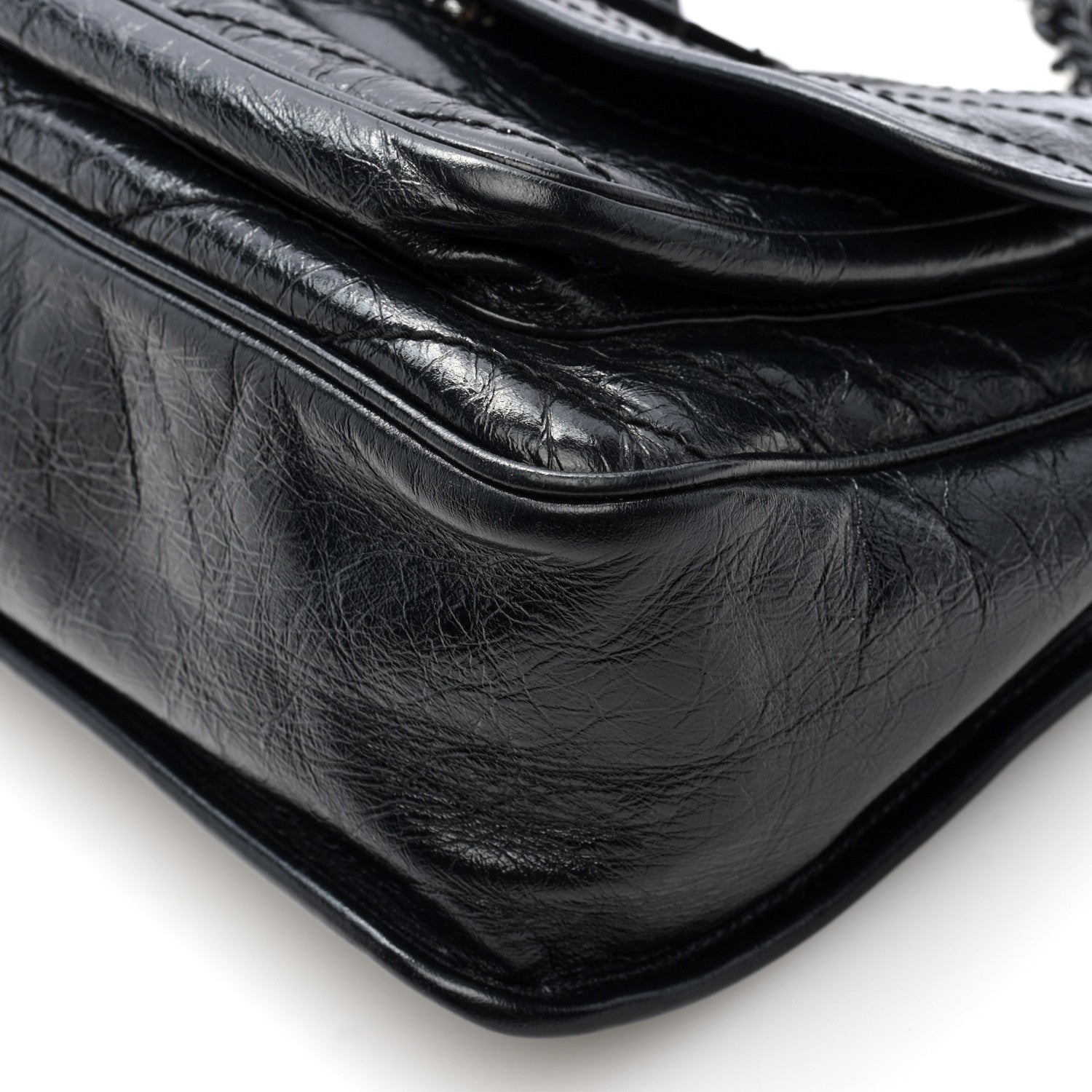 Saint Laurent Crinkled Calfskin Matelasse Monogram Medium Niki Chain Satchel Black 9 of 9