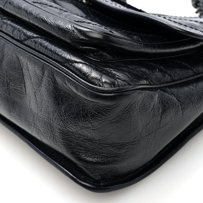 Saint Laurent Crinkled Calfskin Matelasse Monogram Medium Niki Chain Satchel Black 9 of 9