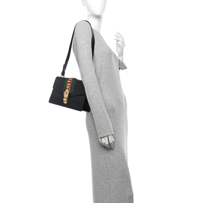 Gucci Calfskin Small Sylvie Top Handle Bag Black 2 of 11