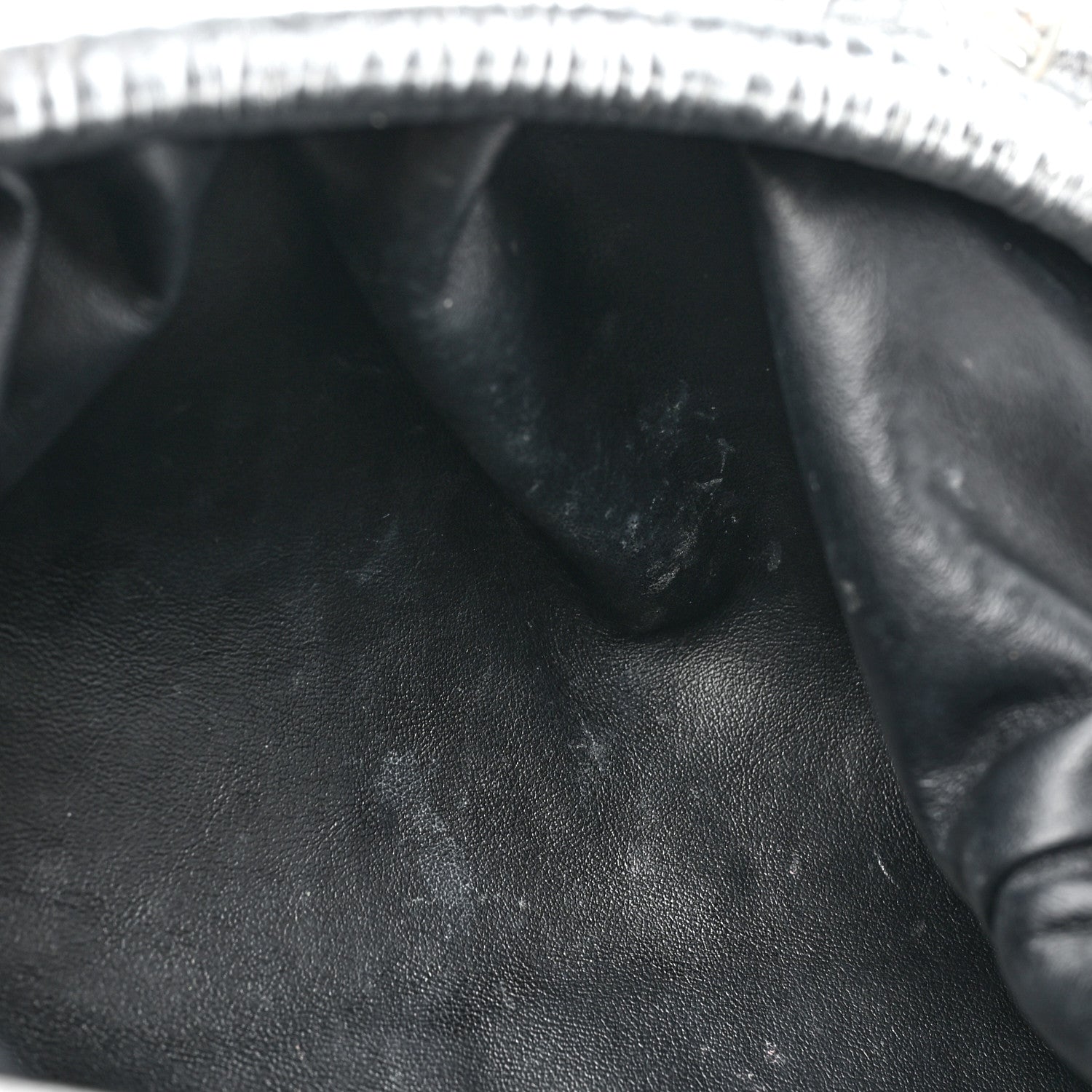 Bottega Veneta Metallic Bark Calfskin The Mini Pouch Silver 10 of 10