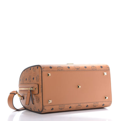 MCM Visetos Medium Boston Bag Cognac 5 of 10