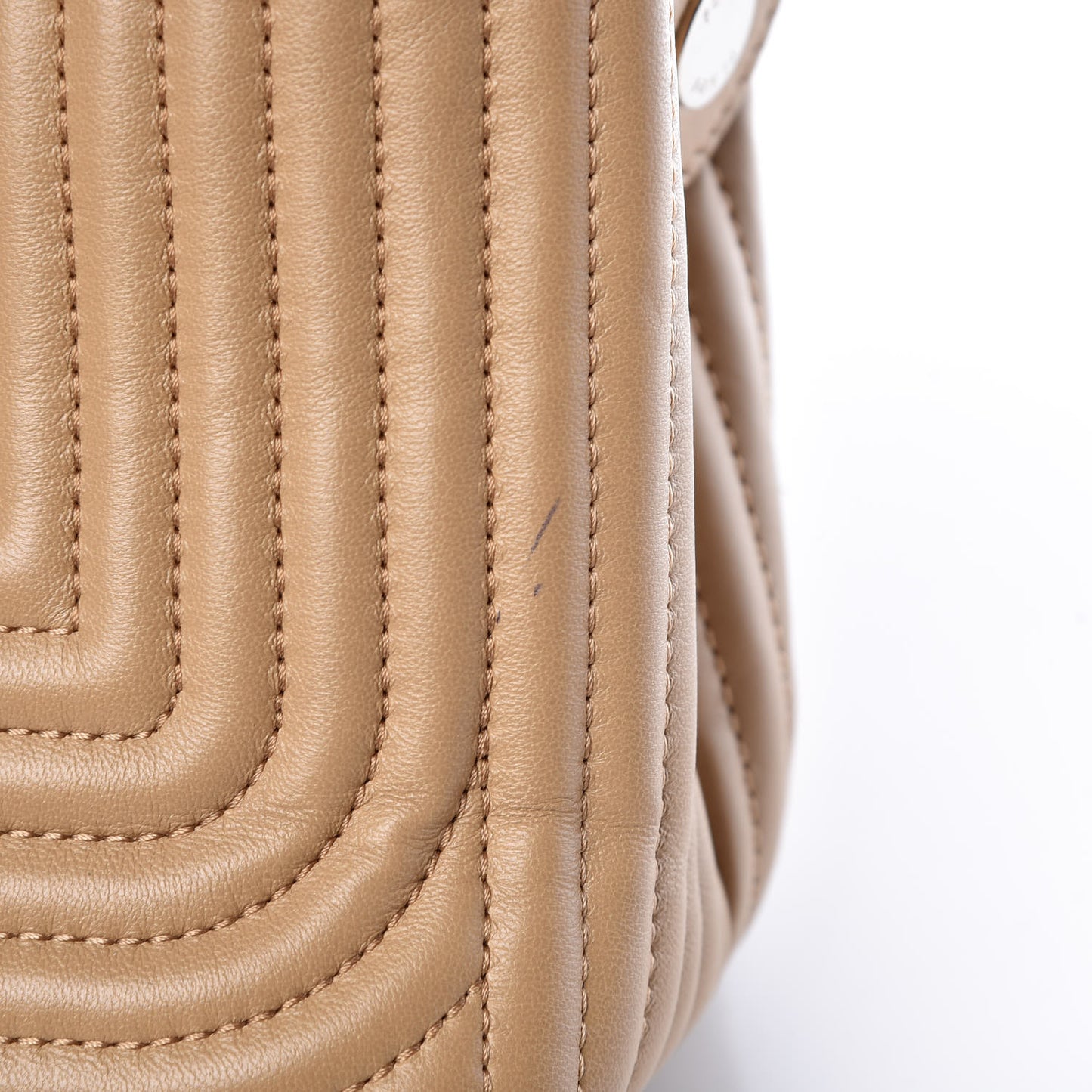 Shiny Nappa Trapuntata Small DotCom Click Chain Satchel Cuoio