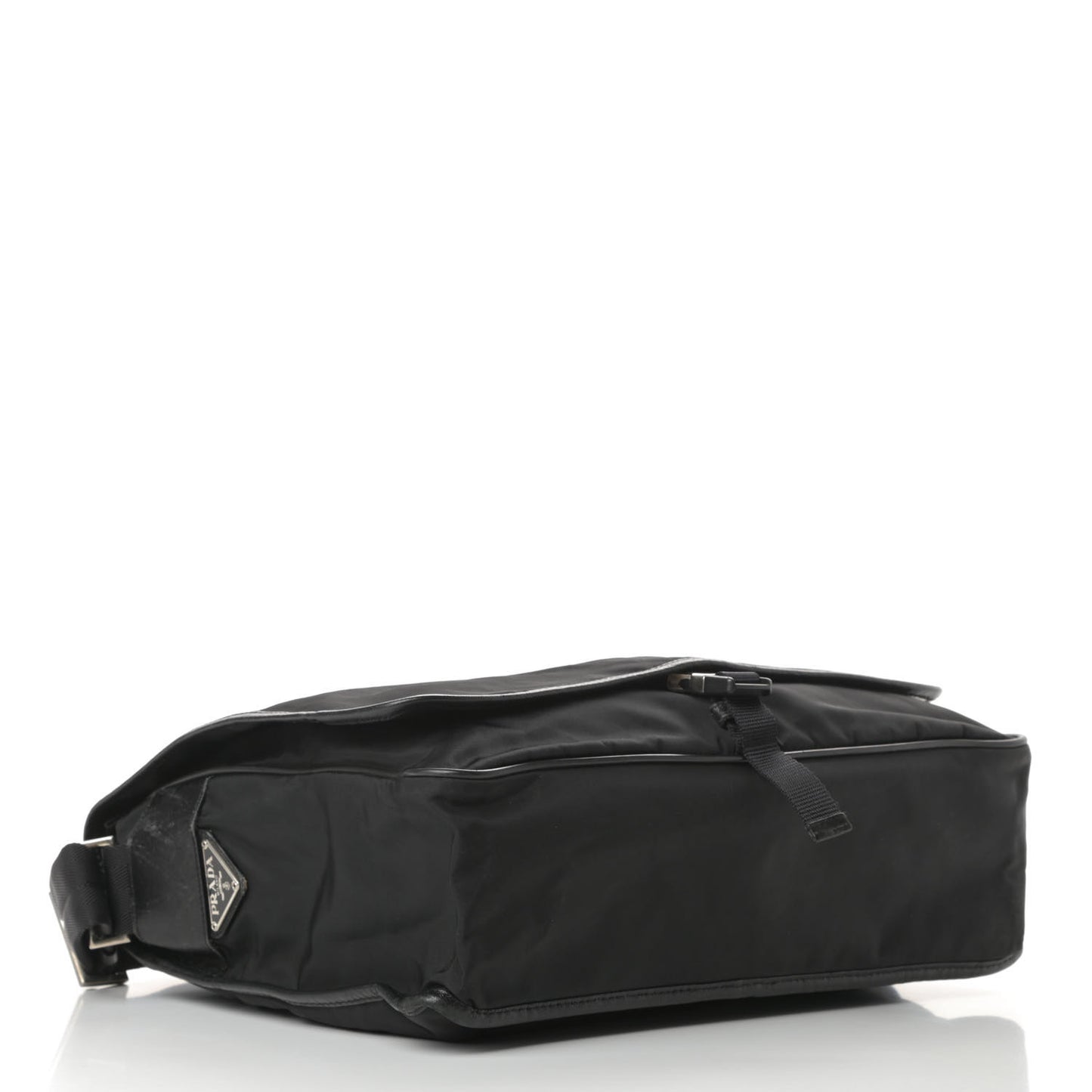 Tessuto Nylon Saffiano Messenger Bag Black