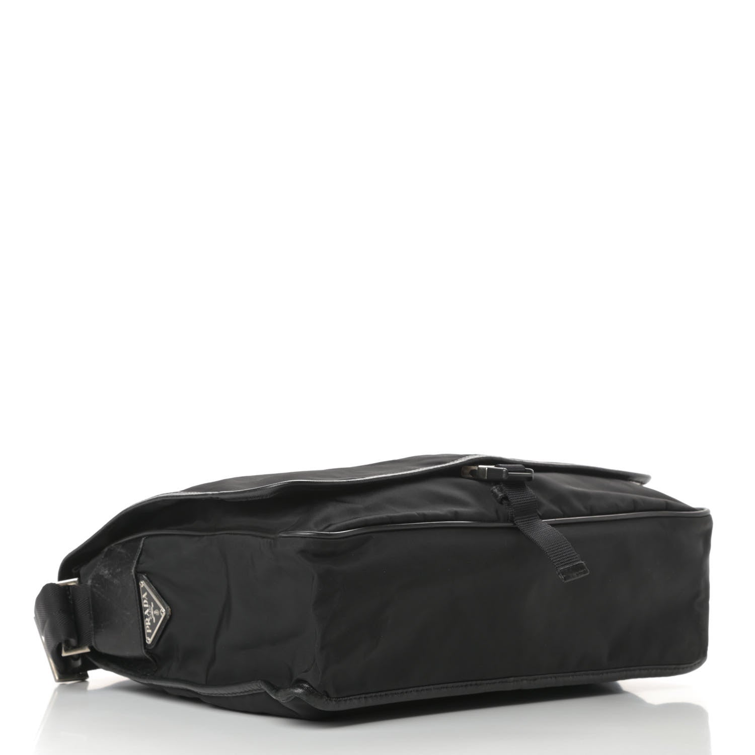 Prada Tessuto Nylon Saffiano Messenger Bag Black 4 of 13