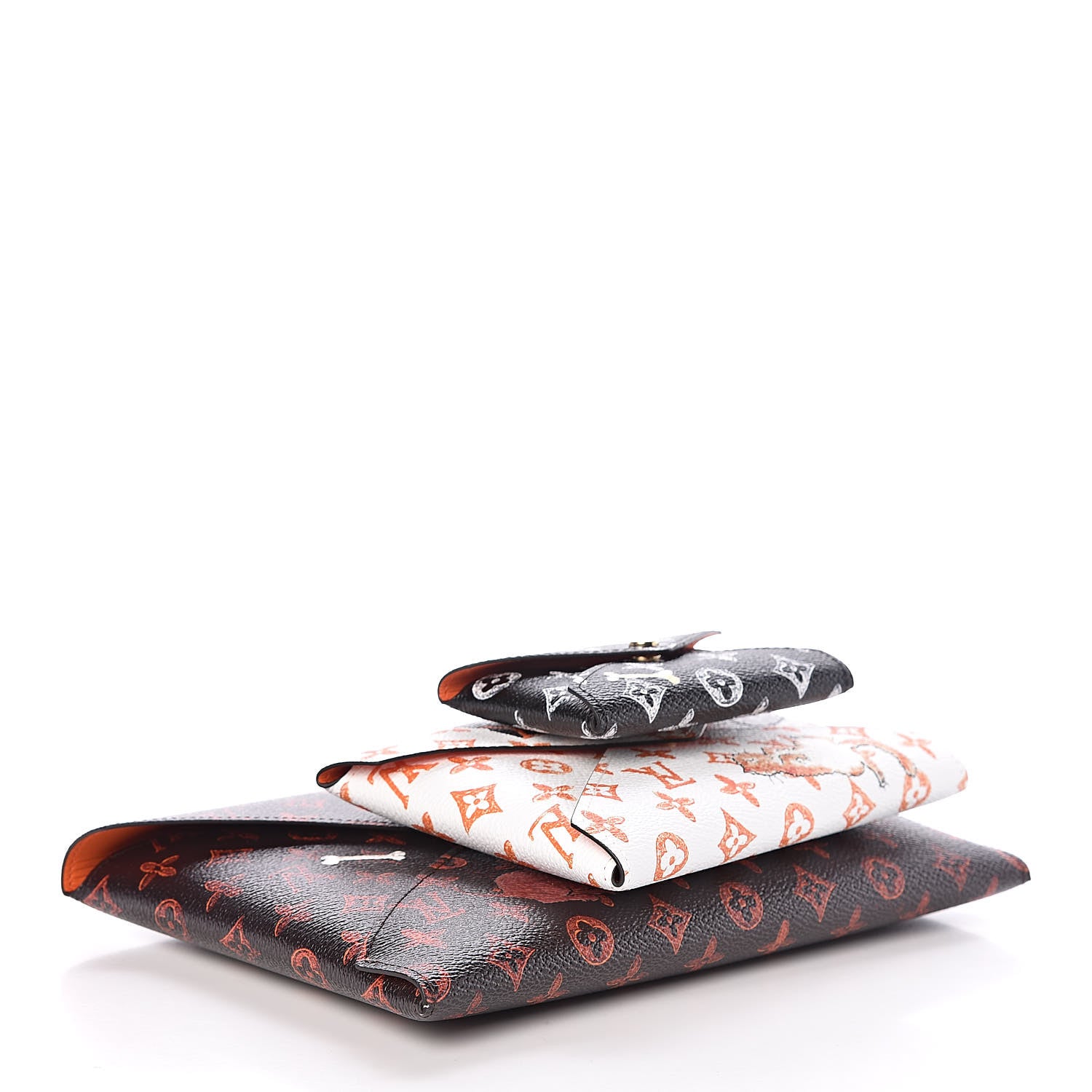 Louis Vuitton Catogram Kirigami Pochette Set Marron White Black 6 of 11