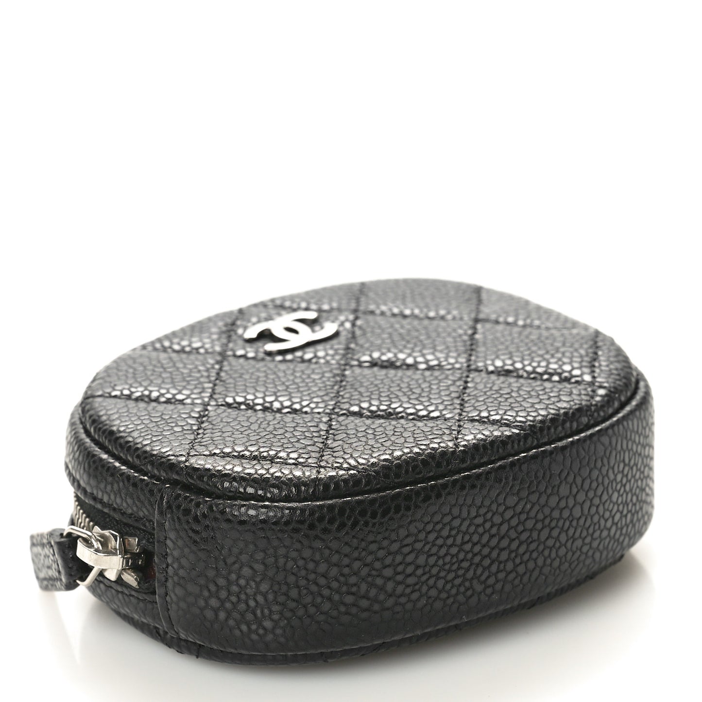 Caviar Quilted Zip Around Classic Coin Purse Black