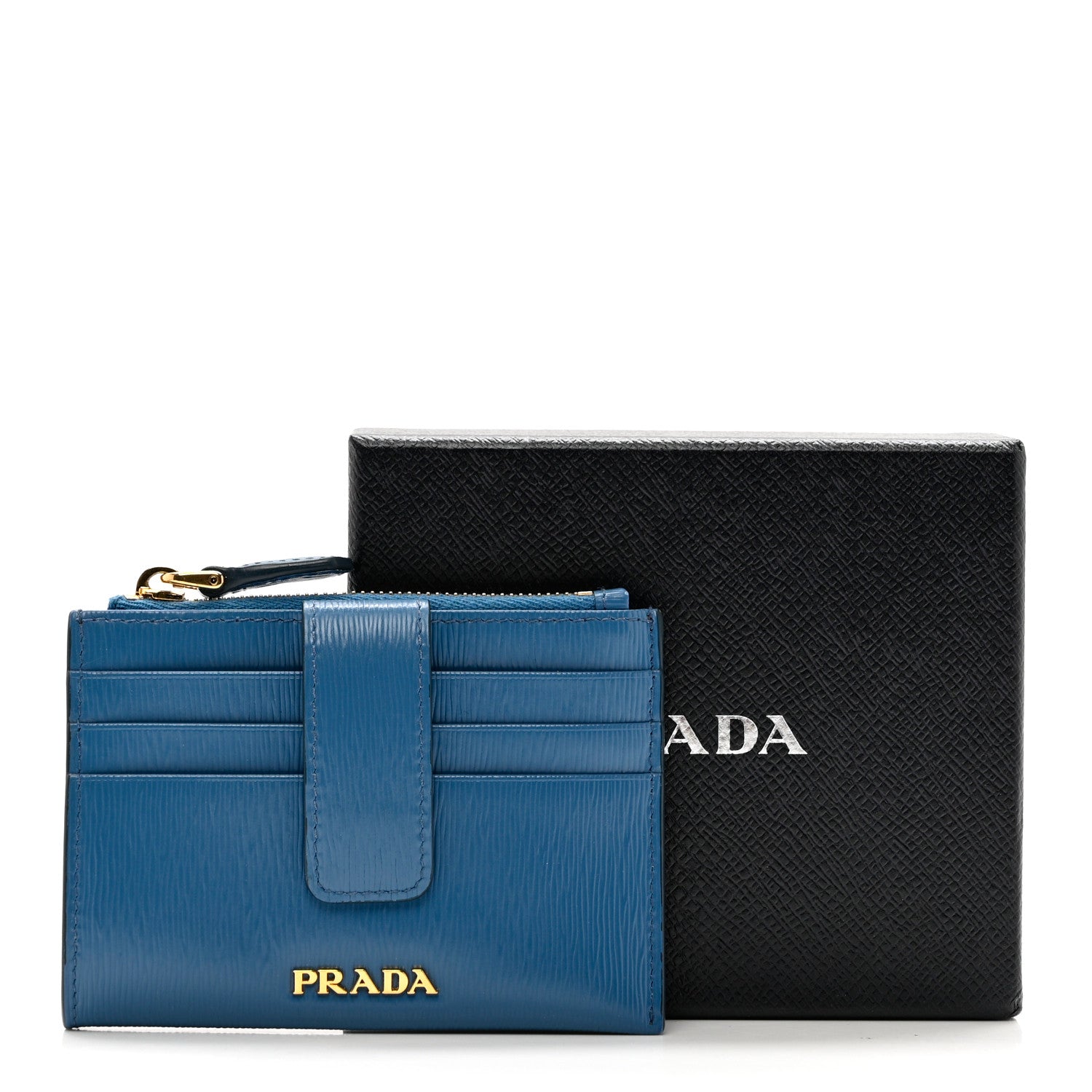 Prada Vitello Move Coin Case Card Holder Cobalto 7 of 7