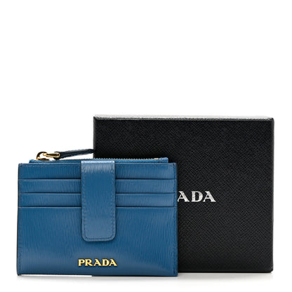 Prada Vitello Move Coin Case Card Holder Cobalto 7 of 7