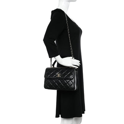 Chanel Lambskin Quilted Small Trendy CC Dual Handle Flap Bag Black 2 of 11