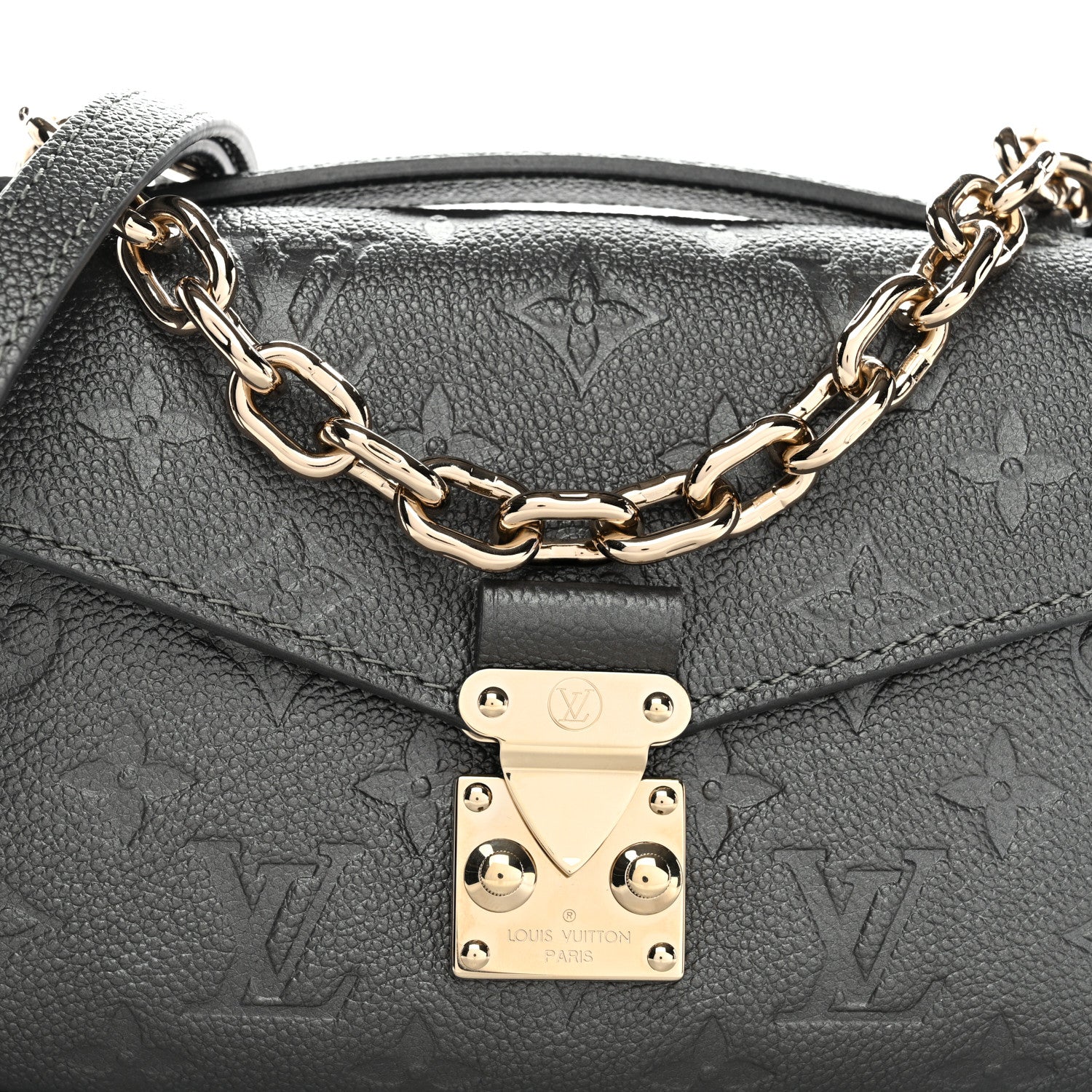 Louis Vuitton Shimmery Empreinte LV Ski Pochette Metis East West Gun Metal 7 of 9