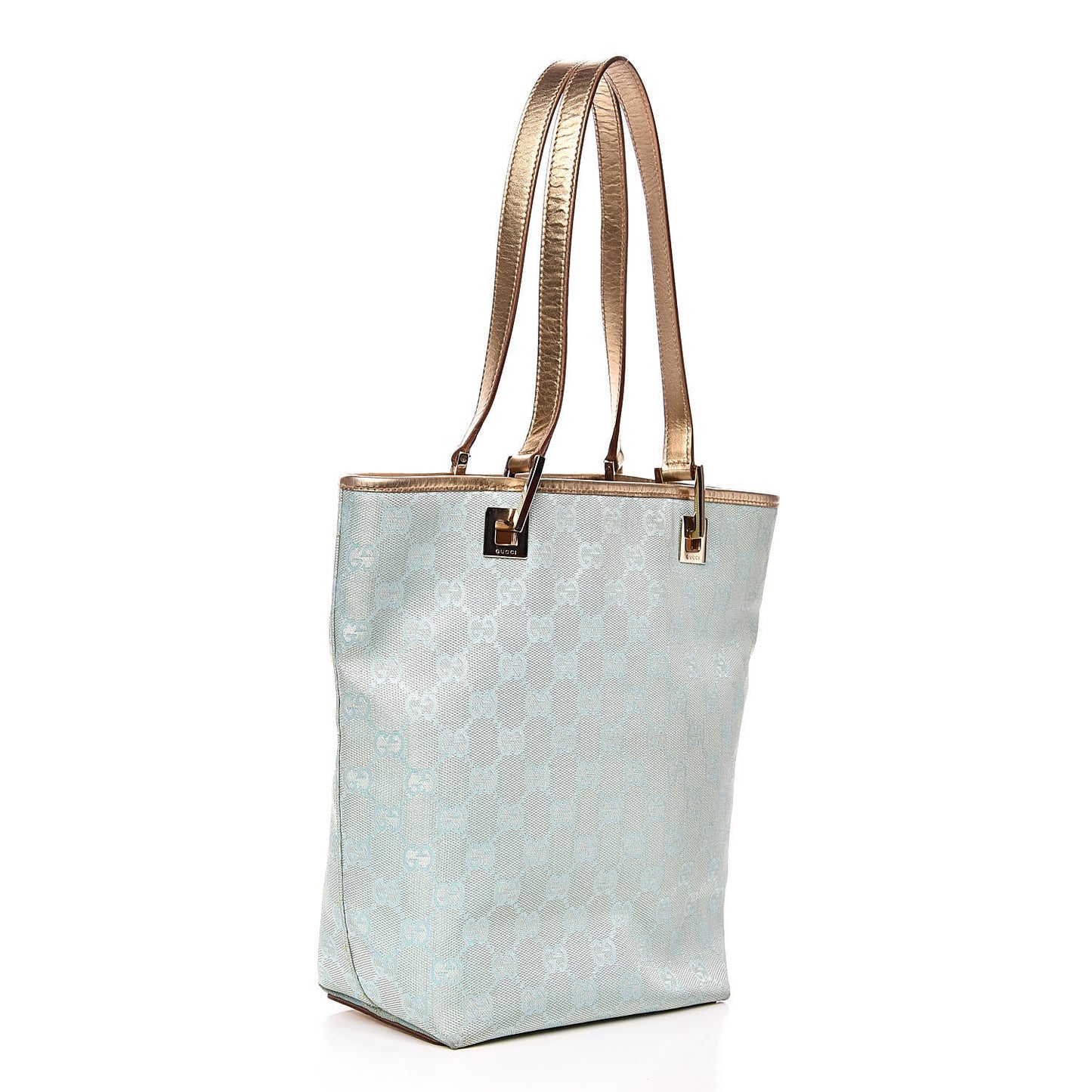 Monogram Small Bucket Tote Turquoise
