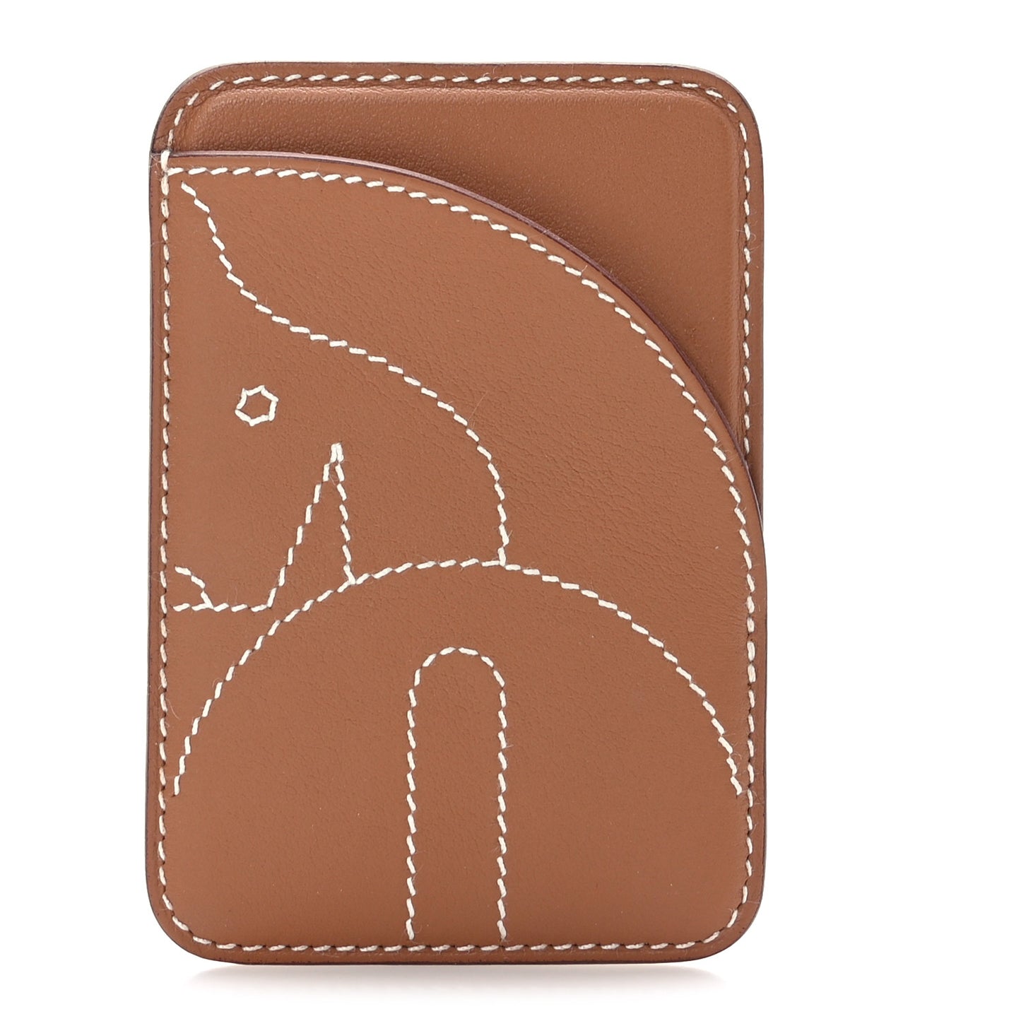 Swift Stitched Cheval MagSafe Card Holder Gold