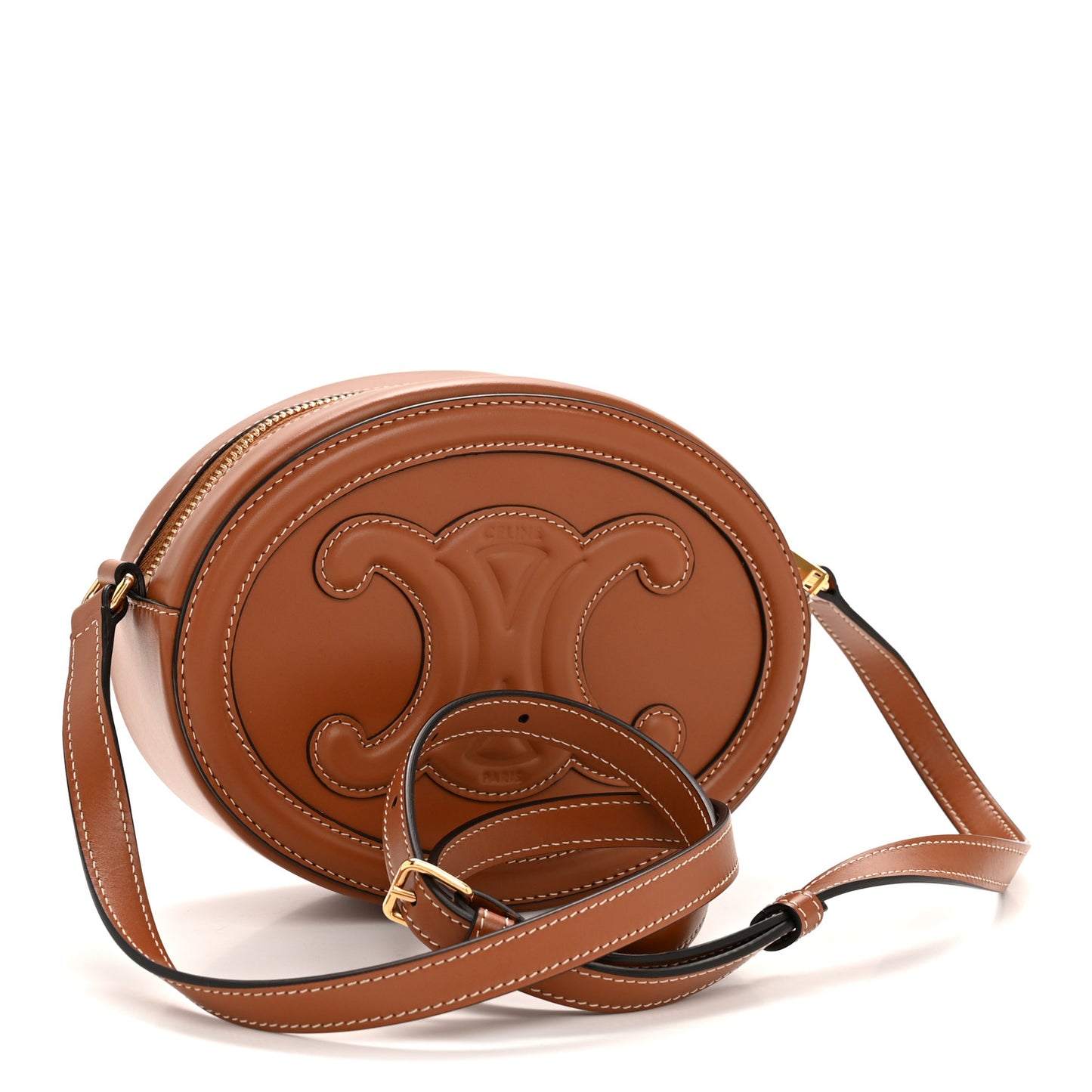 Smooth Calfskin Cuir Triomphe Oval Bag Tan