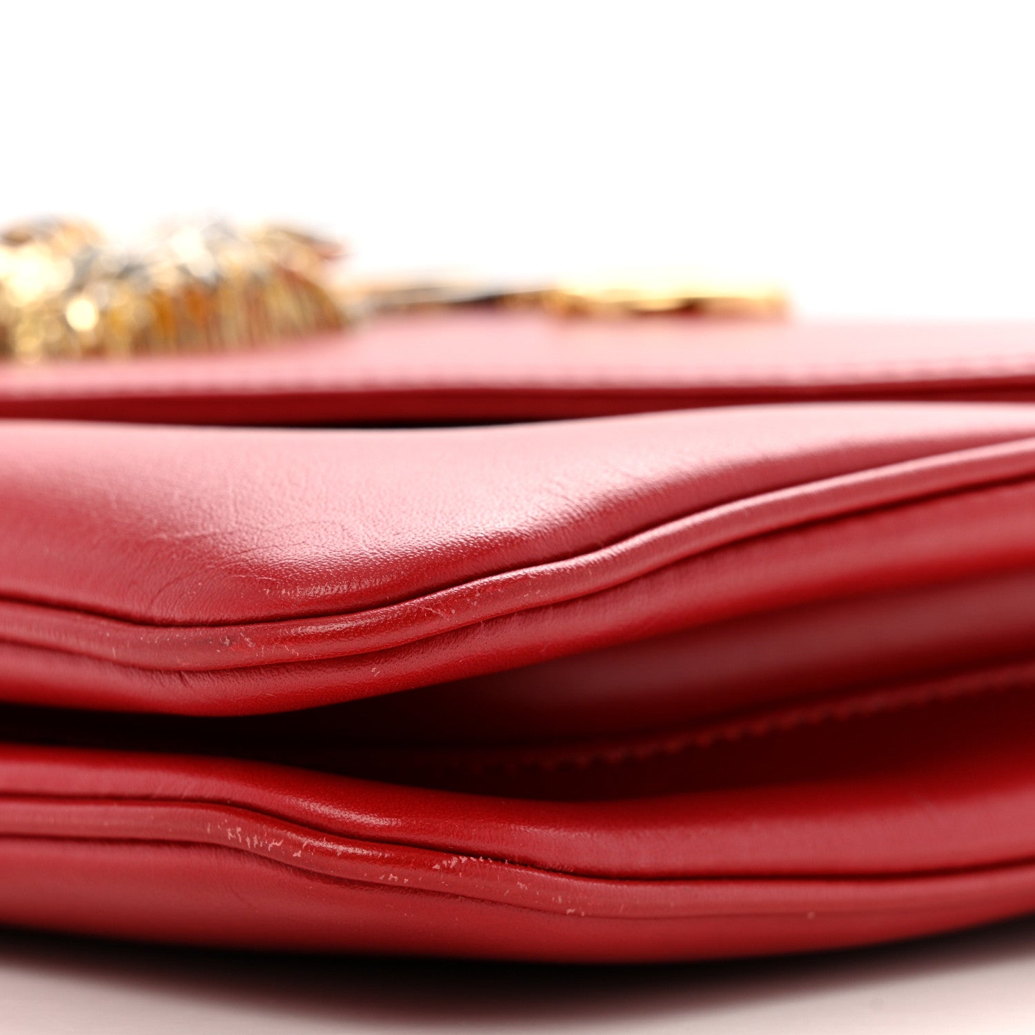 Gucci Vitello Palmellato Lux Crystal Medium Rajah Shoulder Bag Hibiscus Red Multicolor 10 of 14