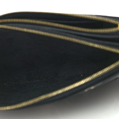 Louis Vuitton Empreinte Monogram Giant Double Zip Pochette Black Cream 6 of 11