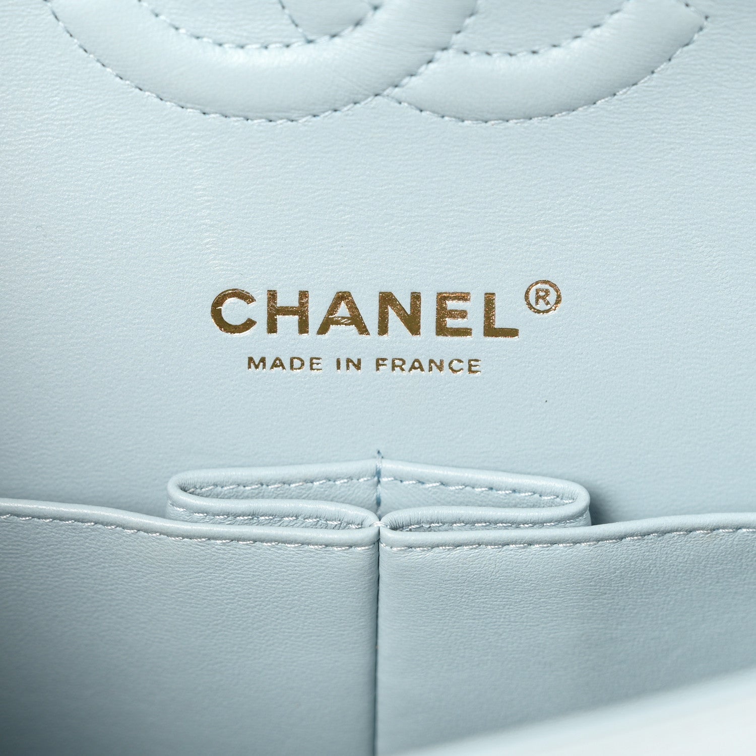 Chanel Caviar Quilted Medium Double Flap Light Blue 6 of 10