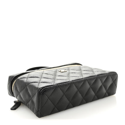 Chanel Caviar Quilted Top Handle Slim Vanity With Chain Black 4 of 11