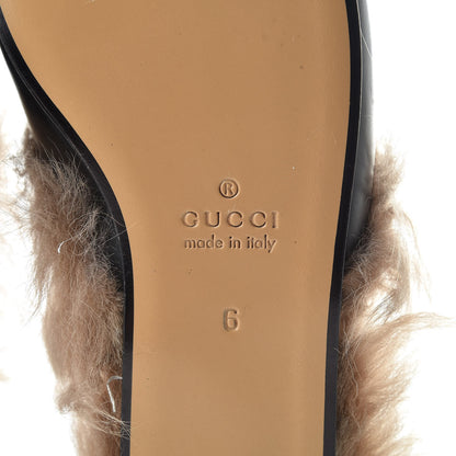 Gucci Calfskin Fur Mens Princetown Slippers 6 Black 6 of 9