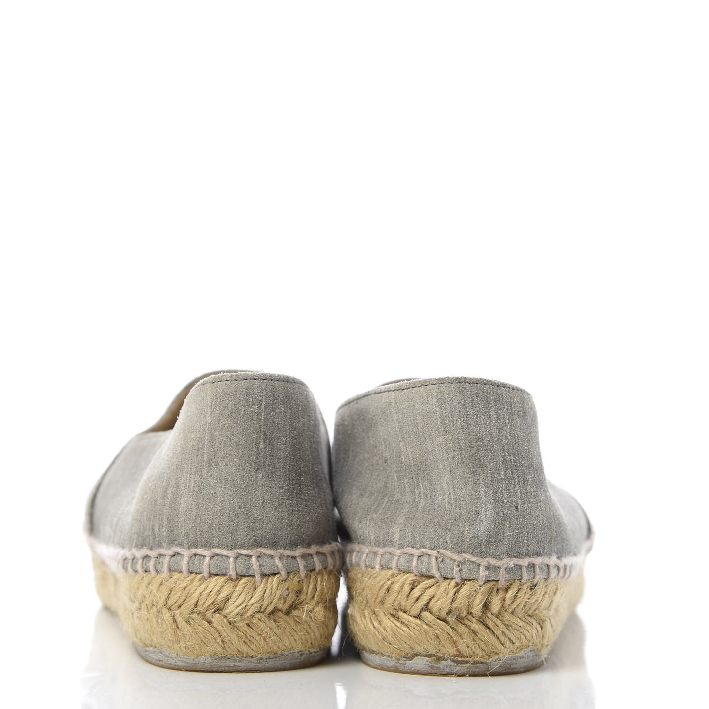 Striated Suede Espadrilles 38 Dark Grey