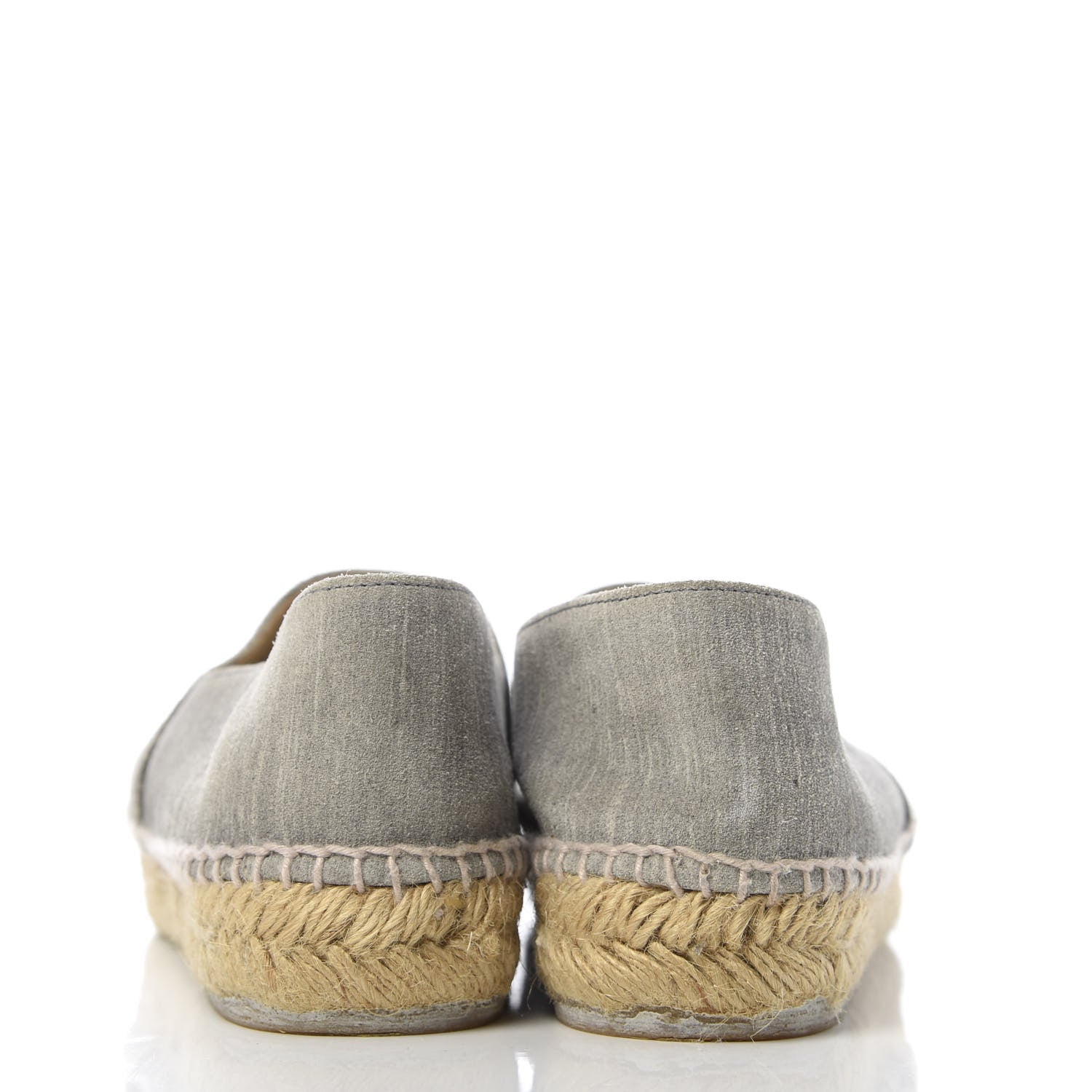 Chanel Striated Suede Espadrilles 38 Dark Grey 6 of 11