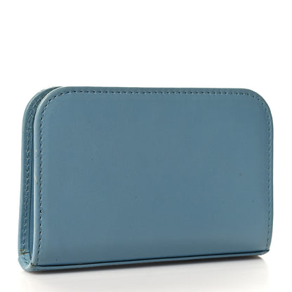 Saint Laurent SAINT LAURENT Grained Calfskin Rive Gauche Compact Zip Around Wallet Blue 3 of 7