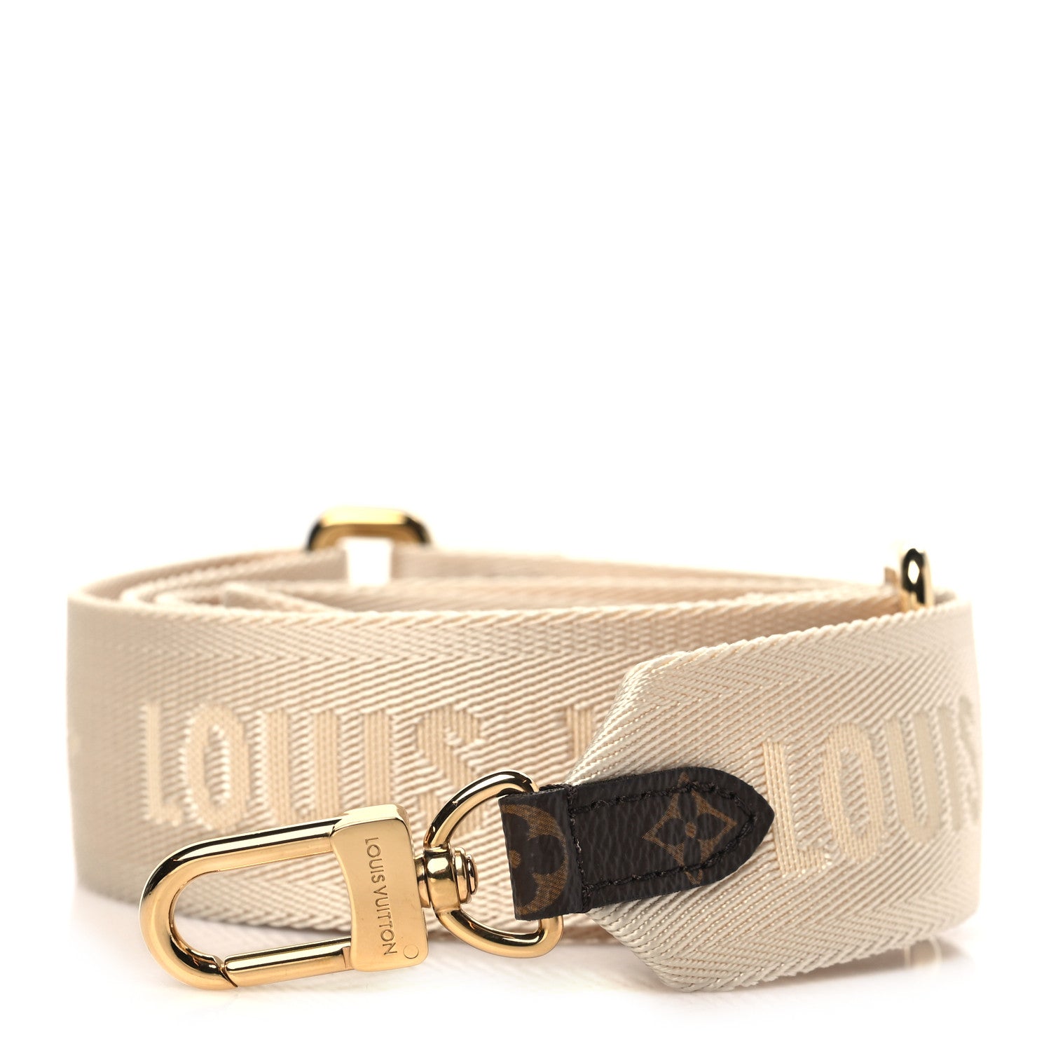 Louis Vuitton Jacquard Monogram Adjustable Shoulder Strap New Creme 1 of 3