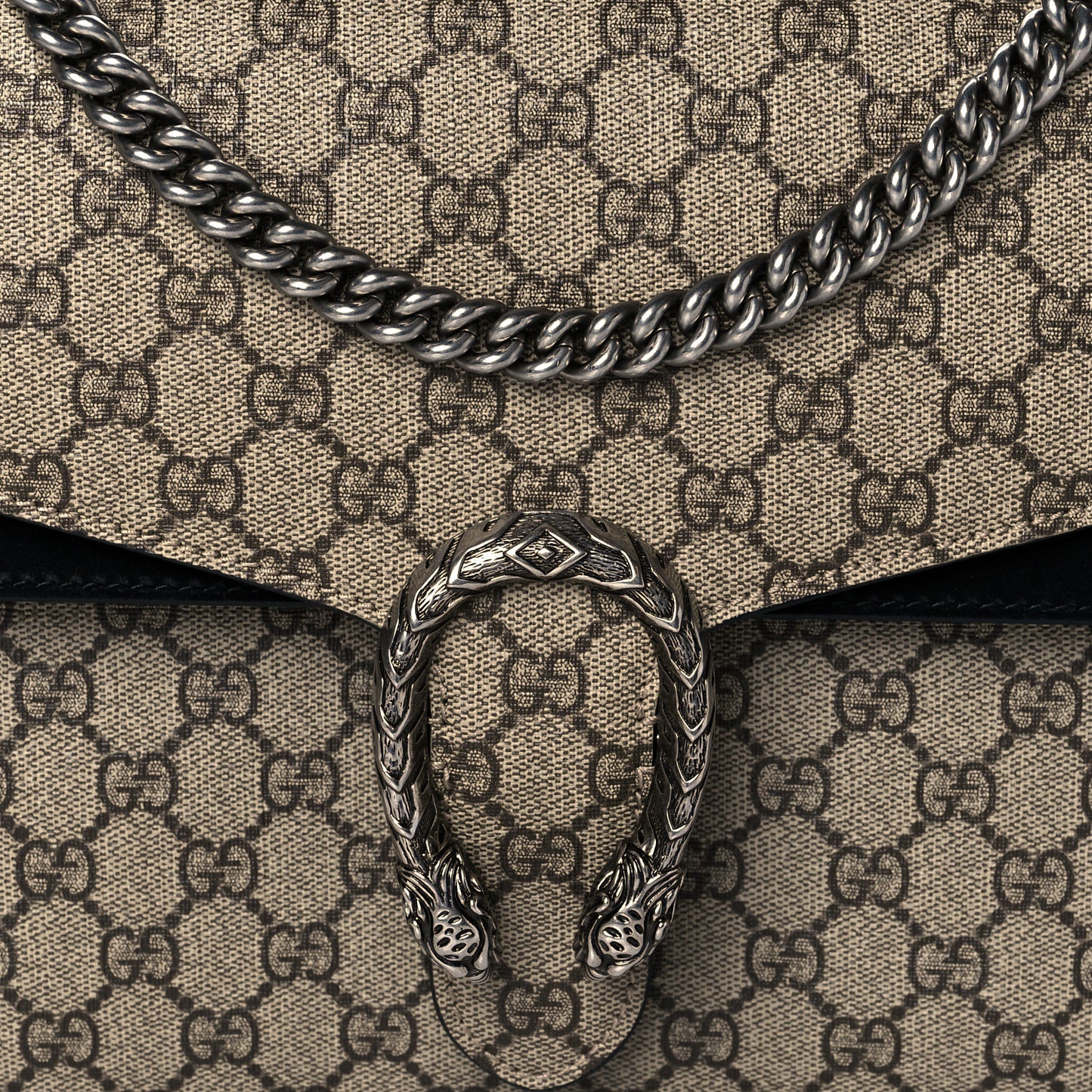 GG Supreme Monogram Medium Dionysus Shoulder Bag Black