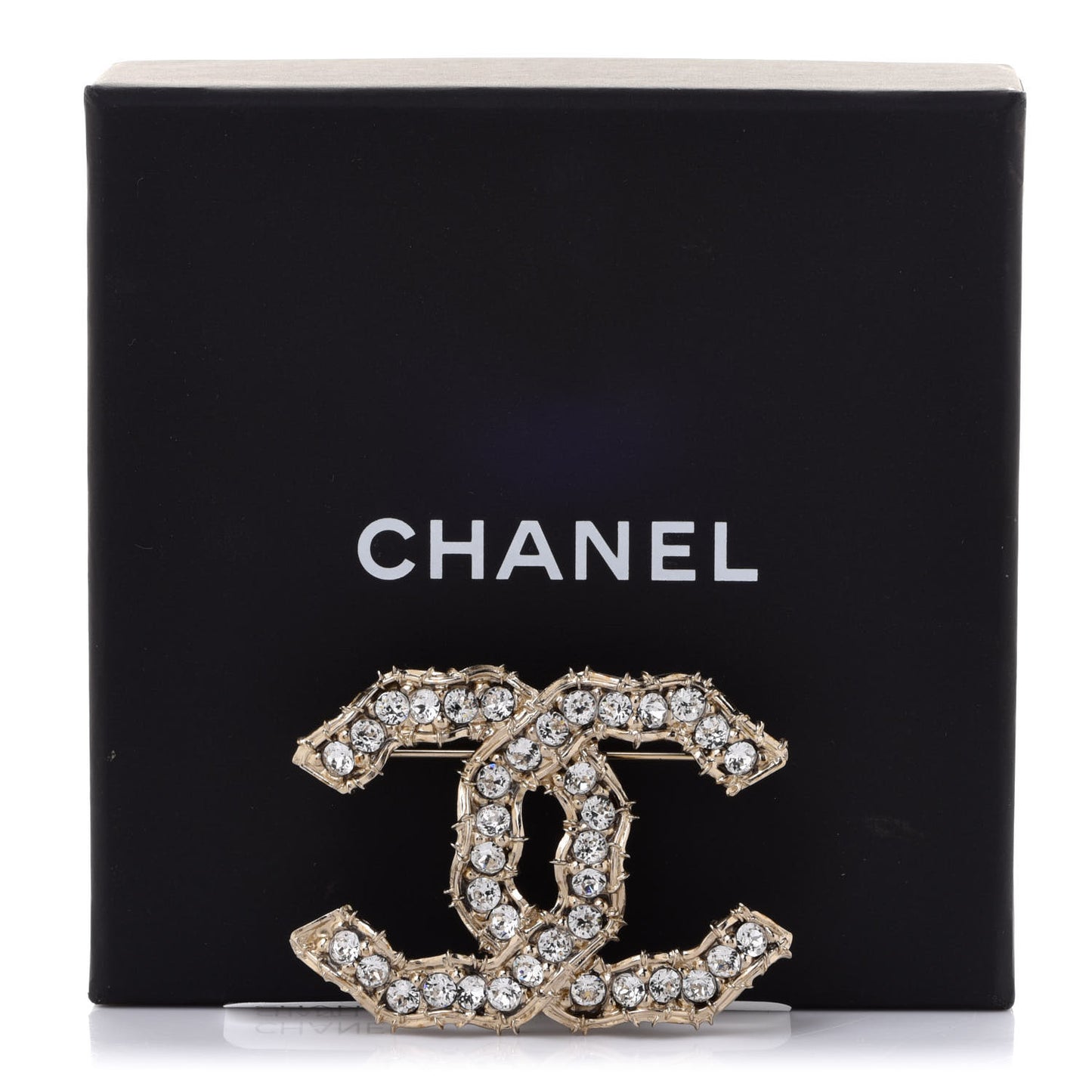 Crystal CC Camellia Express Brooch Gold
