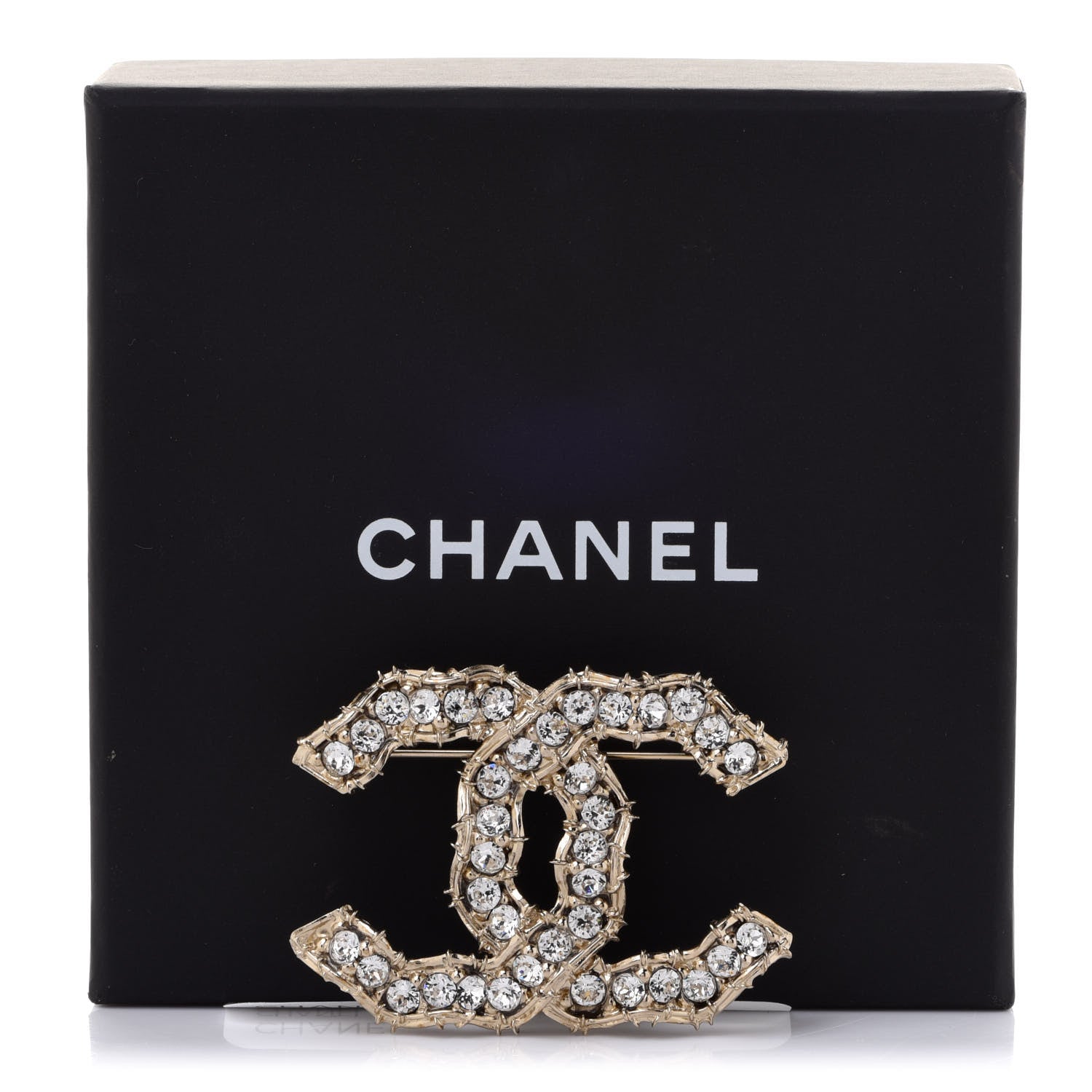 Chanel Crystal CC Camellia Express Brooch Gold 5 of 5