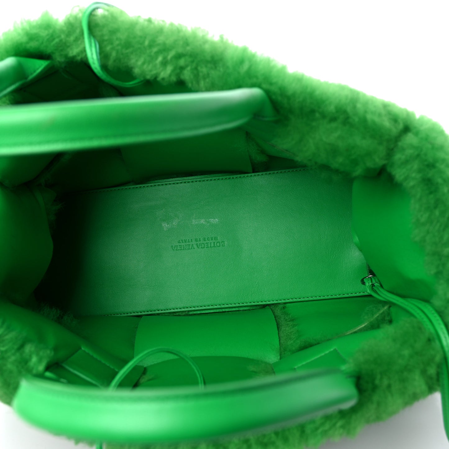 Shearling Small Intrecciato Arco Tote Parakeet