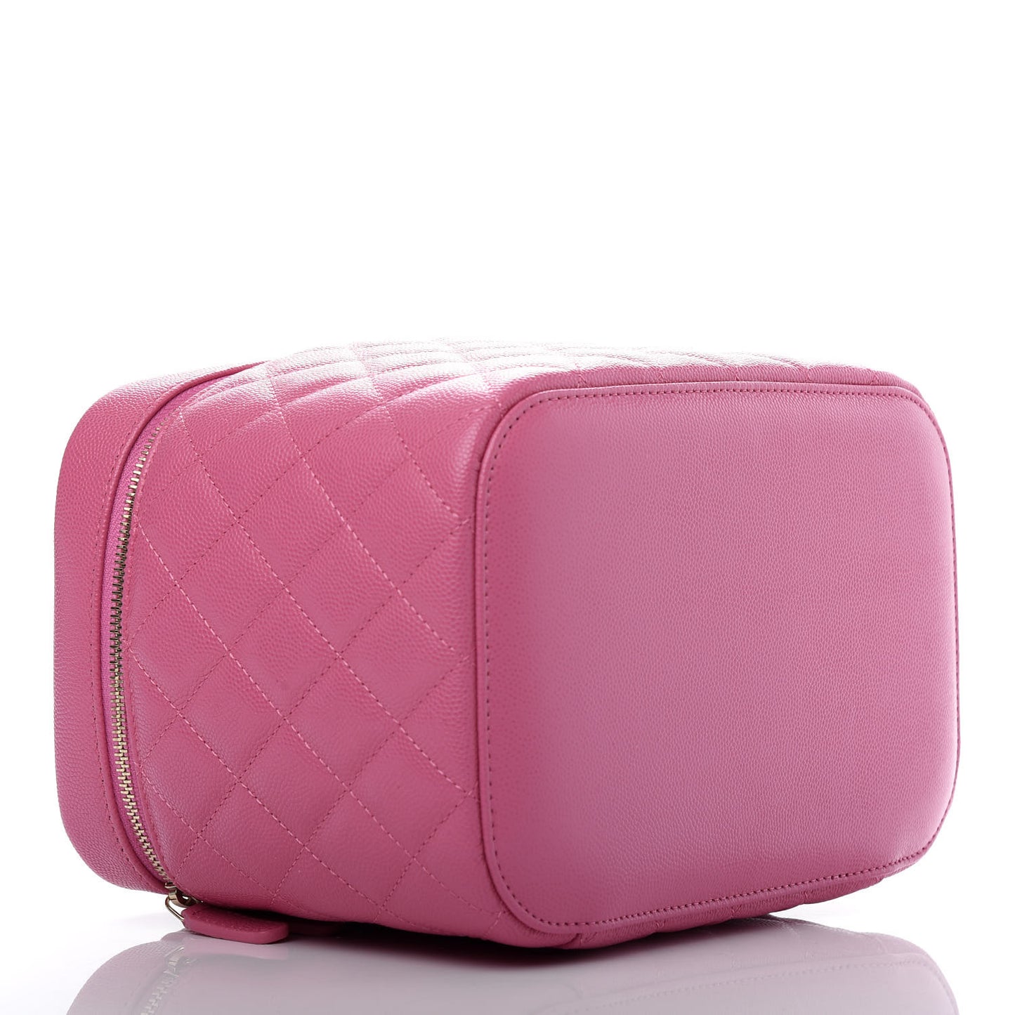 Caviar Quilted Large Vanity Pouch Pink