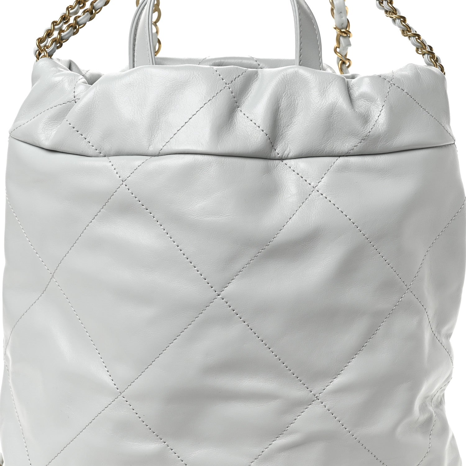 Chanel Shiny Calfskin Quilted Chanel 22 Backpack Light Blue 8 of 11