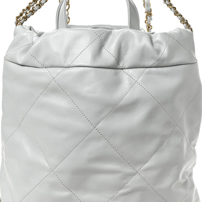 Chanel Shiny Calfskin Quilted Chanel 22 Backpack Light Blue 8 of 11