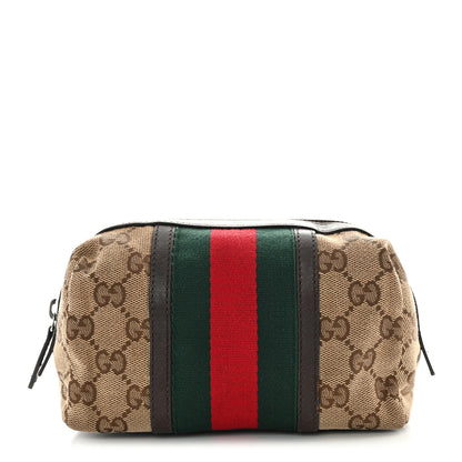 Gucci Monogram Web Small Cosmetic Case Dark Brown 1 of 11