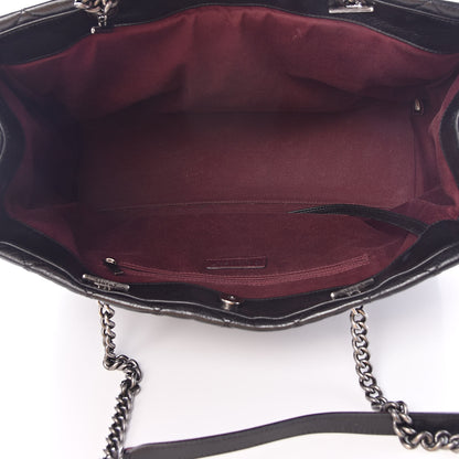 Chanel Glazed Calfskin Quilted Large Duo Color Tote Black 5 of 12
