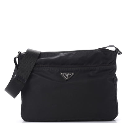 Prada Nylon Vela Flat Messenger Bag Black 1 of 10