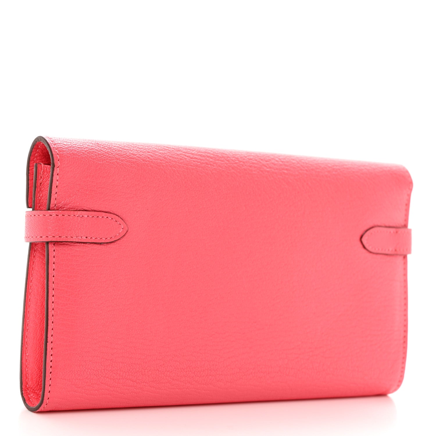 Hermes Chevre Mysore Kelly Longue Wallet Rose Lipstick 3 of 8