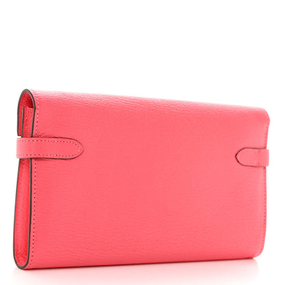 Hermes Chevre Mysore Kelly Longue Wallet Rose Lipstick 3 of 8