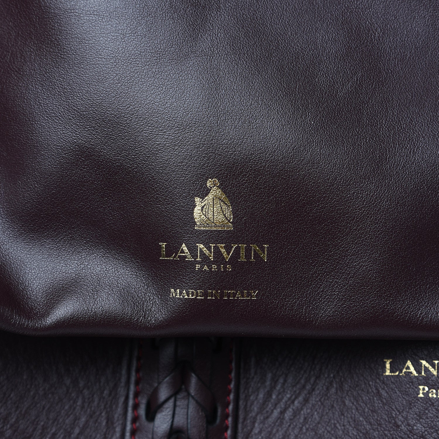 Lanvin Smooth Calfskin Small Fringe Shopper Tote Aubergine 13 of 14