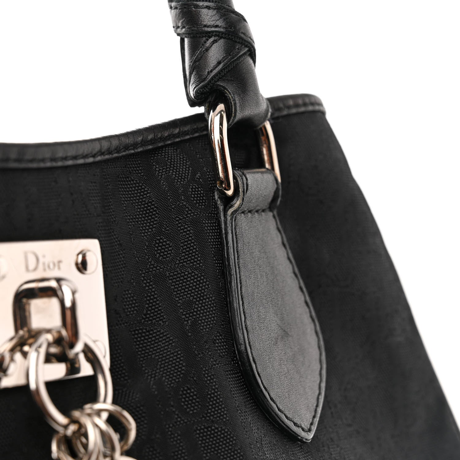 Christian Dior CHRISTIAN DIOR Nylon Monogram Medium Lovely Tote Black 13 of 16