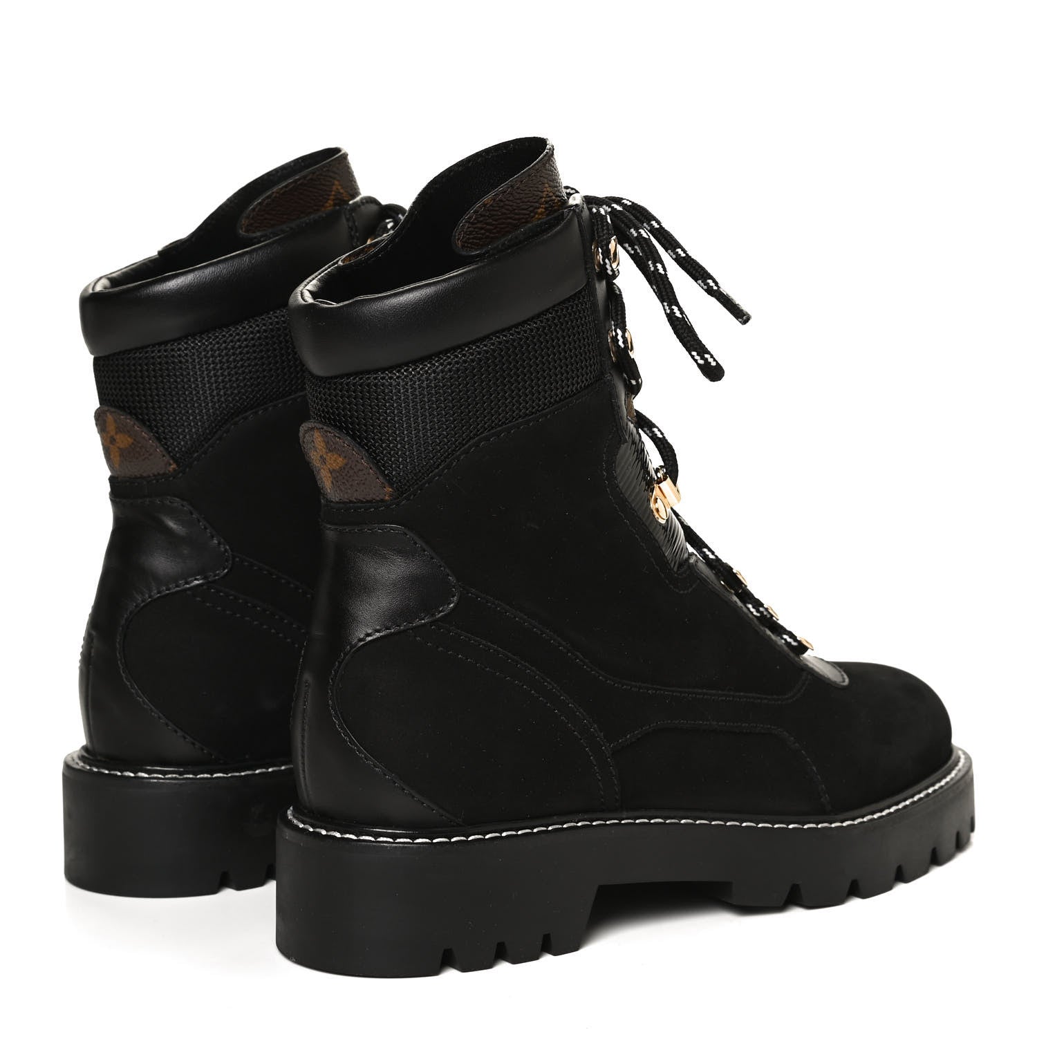 Louis Vuitton Nubuck Epi Monogram Territory Flat Ranger Boots 37 Black 4 of 11