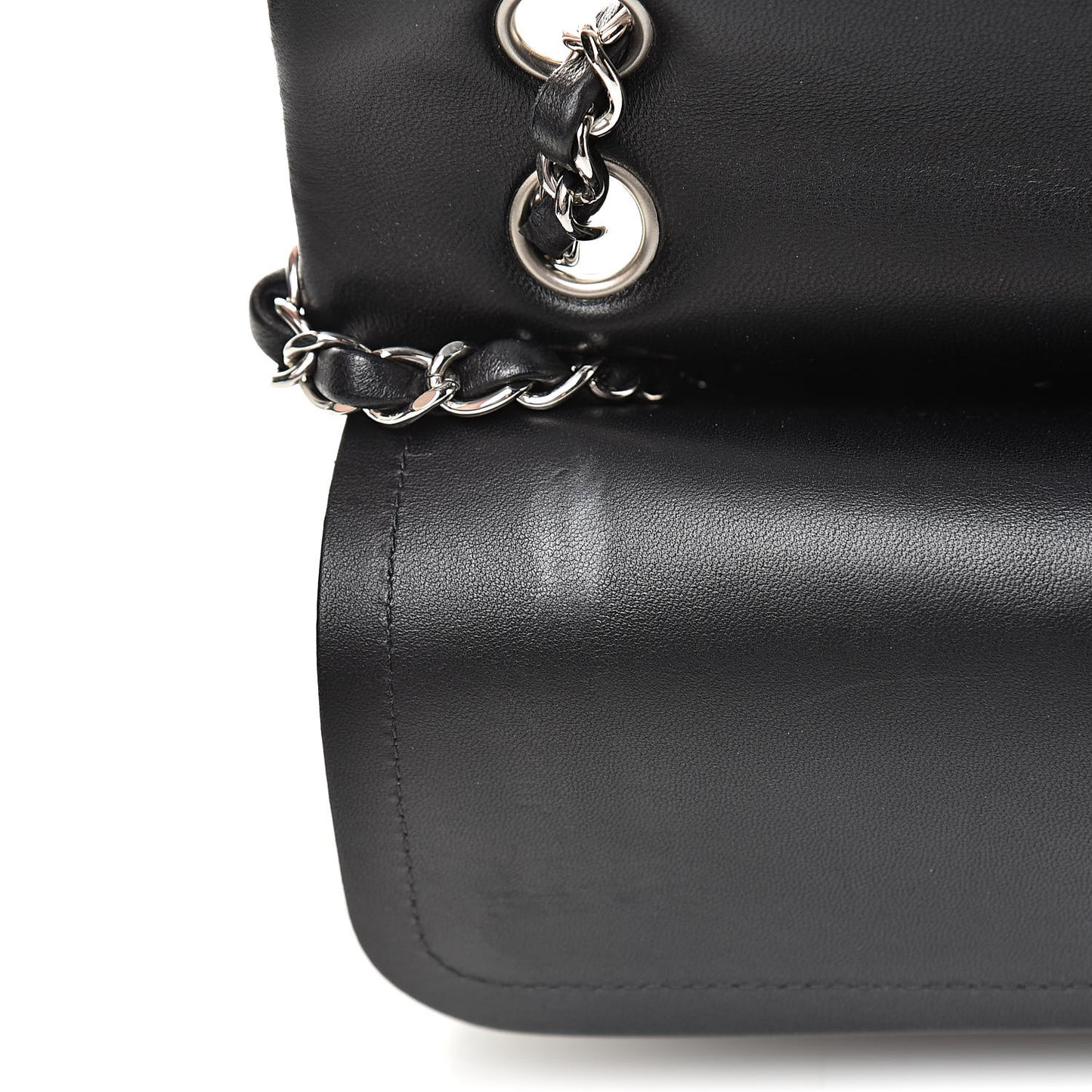 Lambskin Quilted Medium Double Flap Black