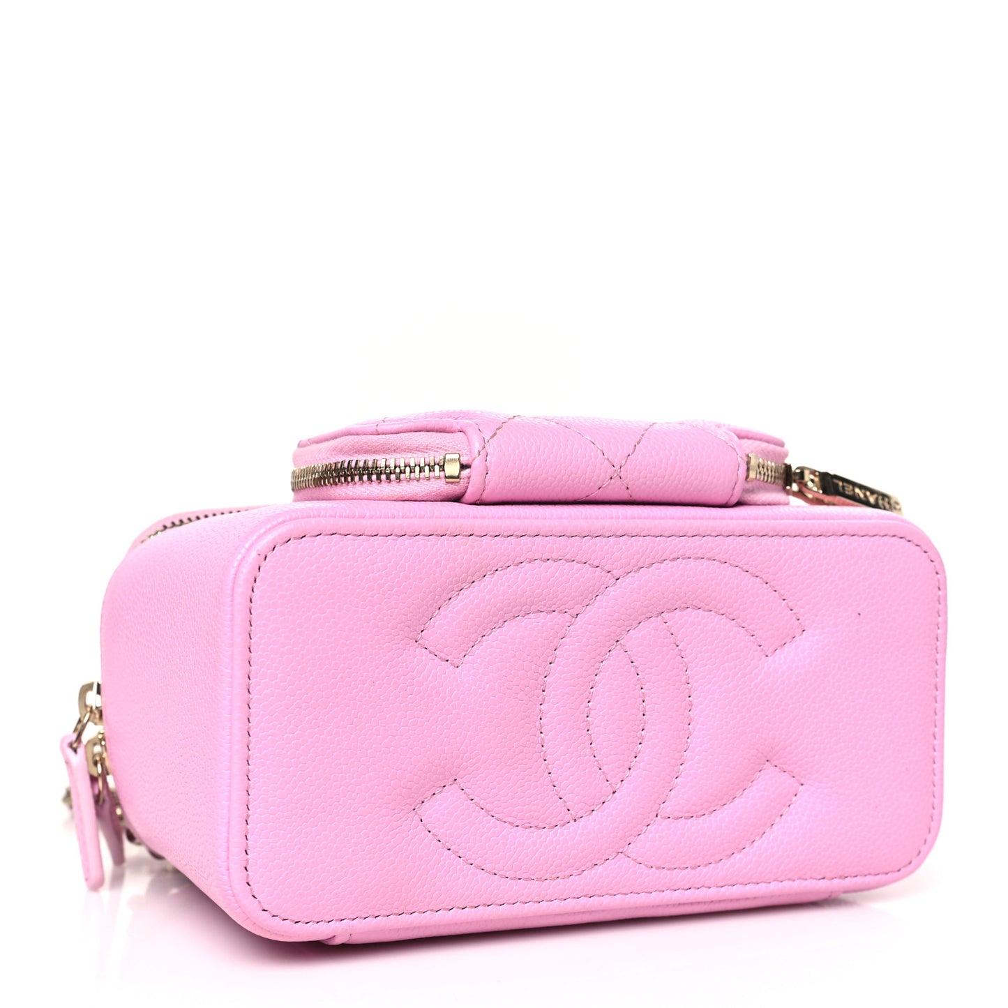 Caviar Quilted Top Handle Pocket Vanity Case Lilac